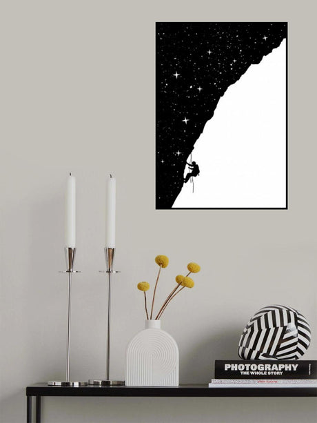 Night climbing (bw) Poster och Canvastavla