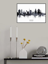 Durham North Carolina Skyline Poster och Canvastavla