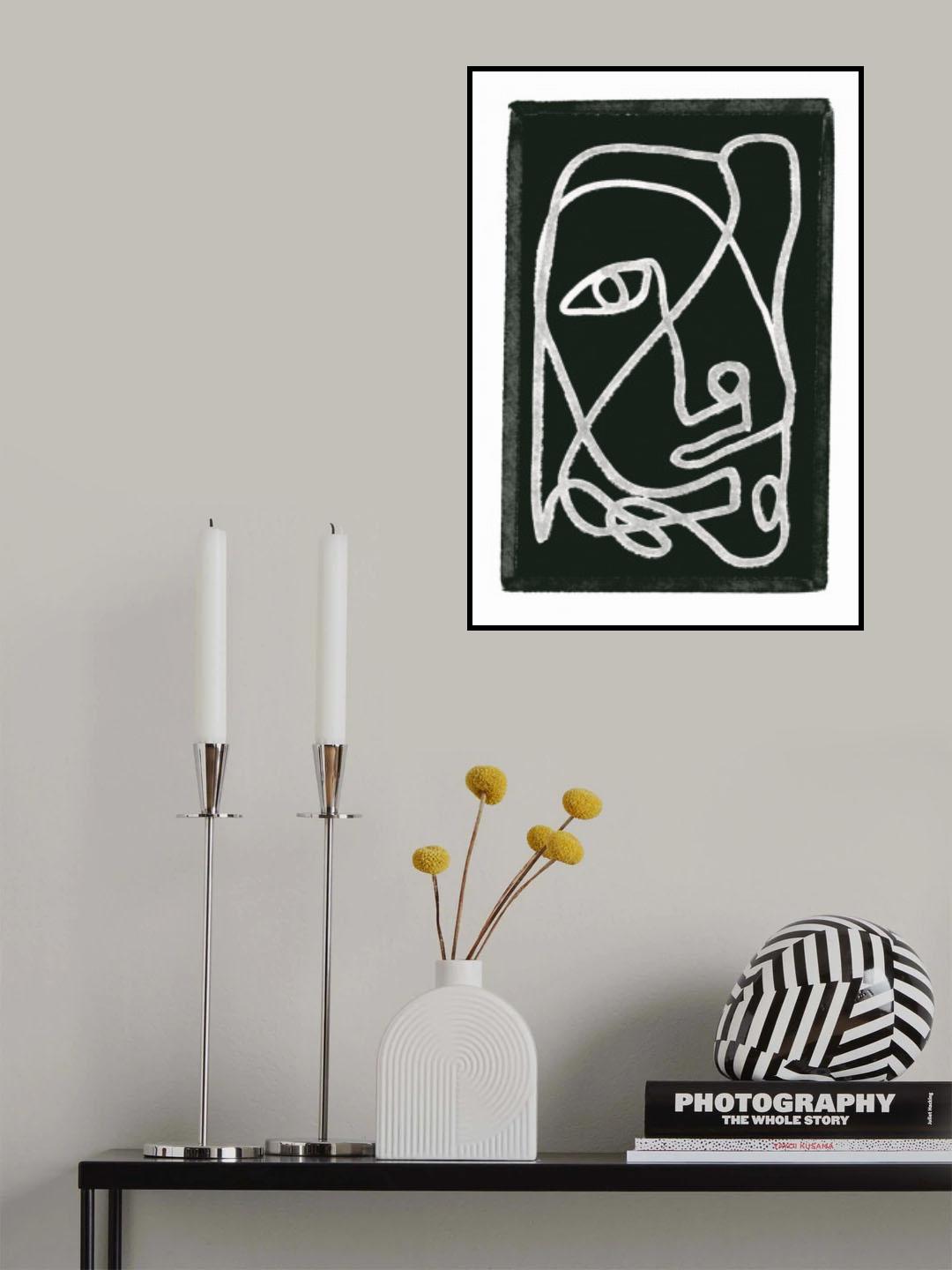 Abstract Line Drawing Poster och Canvastavla