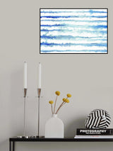 Abstract Lines Blue and White 08 Poster och Canvastavla