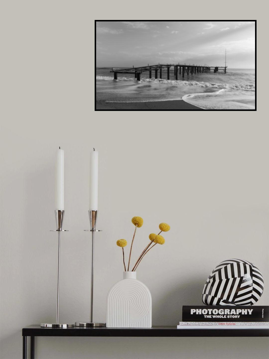 old pier and dramatic landscape Poster och Canvastavla