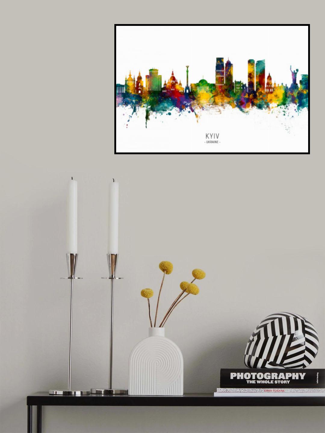 Kyiv Ukraine Skyline Poster och Canvastavla