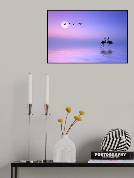 Flying Flamingo Poster och Canvastavla
