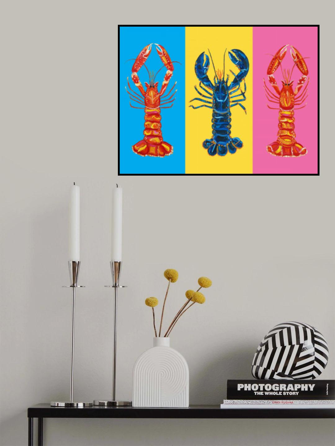 Lobster Langoustines Pop Art Poster och Canvastavla