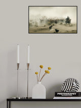 Ride a motorcycle to herd sheep Poster och Canvastavla