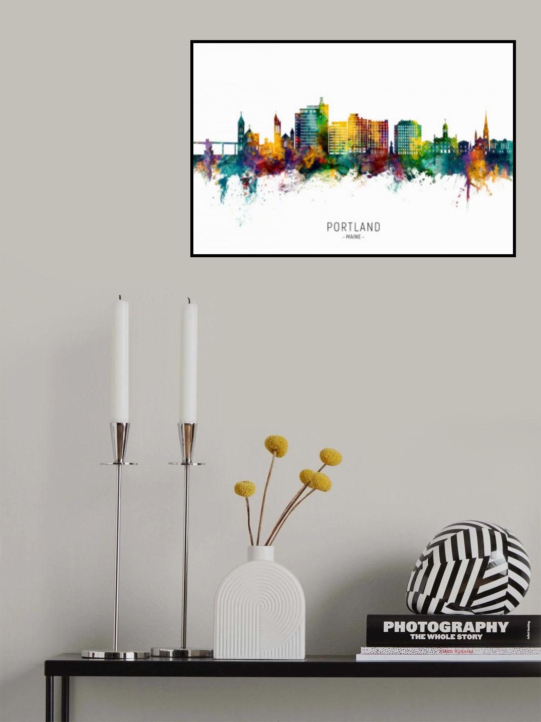Portland Maine Skyline Poster och Canvastavla