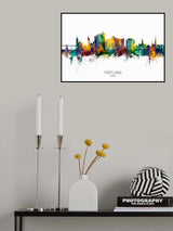 Portland Maine Skyline Poster och Canvastavla