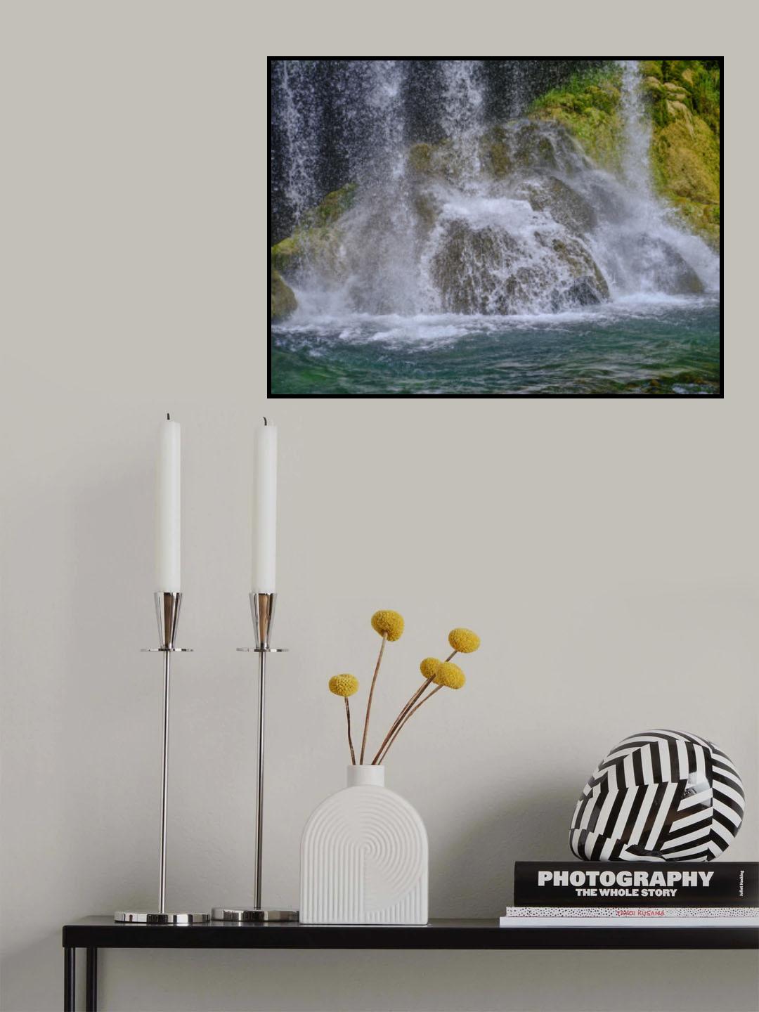 beautiful waterfall in the forest Poster och Canvastavla
