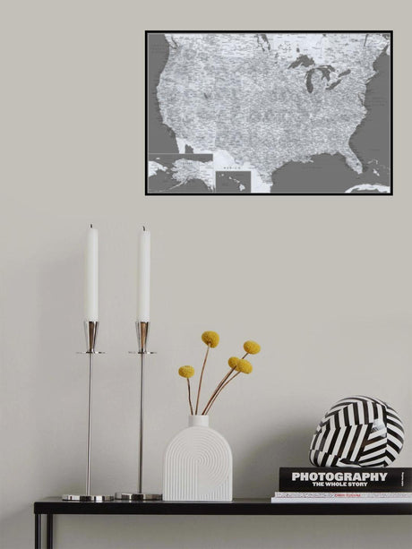 Highly detailed map of the United States, Paolo Poster och Canvastavla