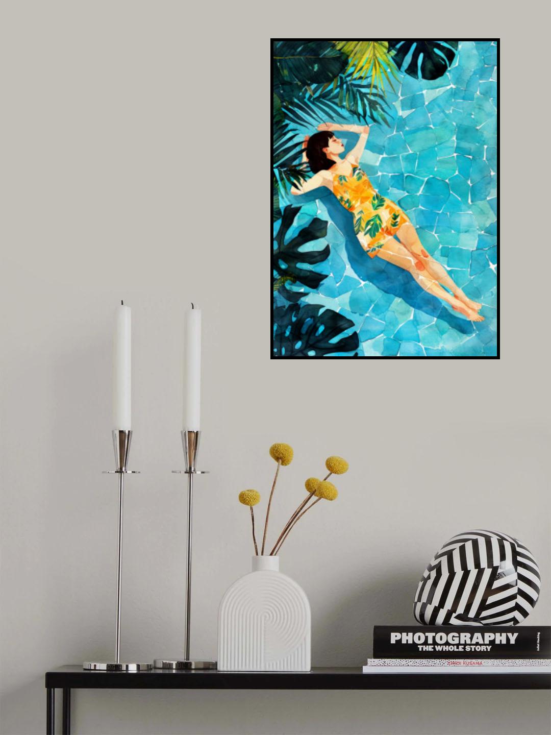 Woman Life   Relax At the Pool Poster och Canvastavla