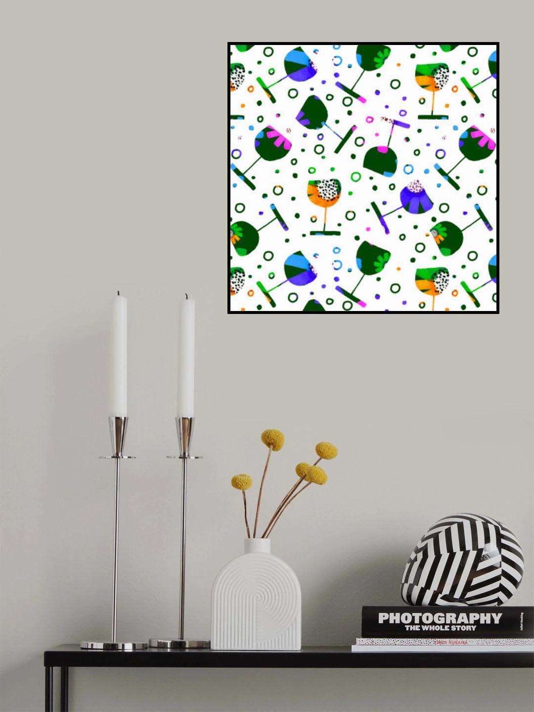 Wine Glasses Floral Abstract Poster och Canvastavla