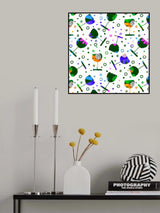 Wine Glasses Floral Abstract Poster och Canvastavla