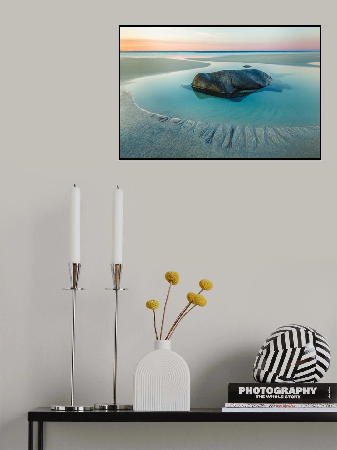Sunset on Uttakleiv Beach Poster och Canvastavla