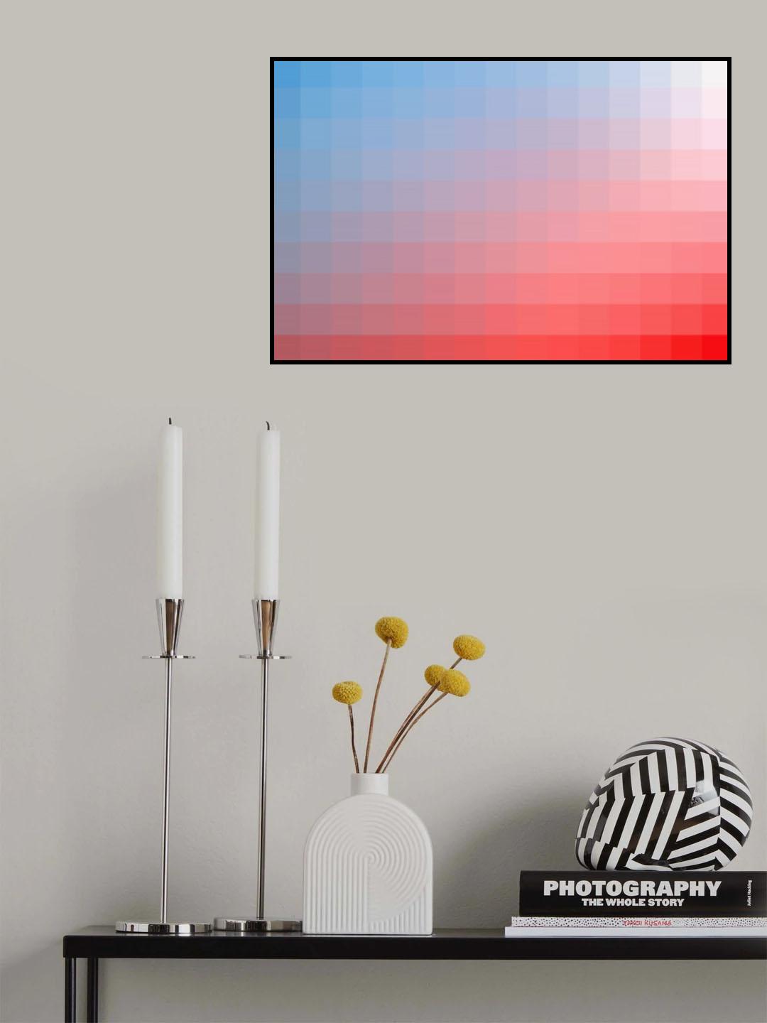 Lumen, Red, White and Blue Glow Poster och Canvastavla