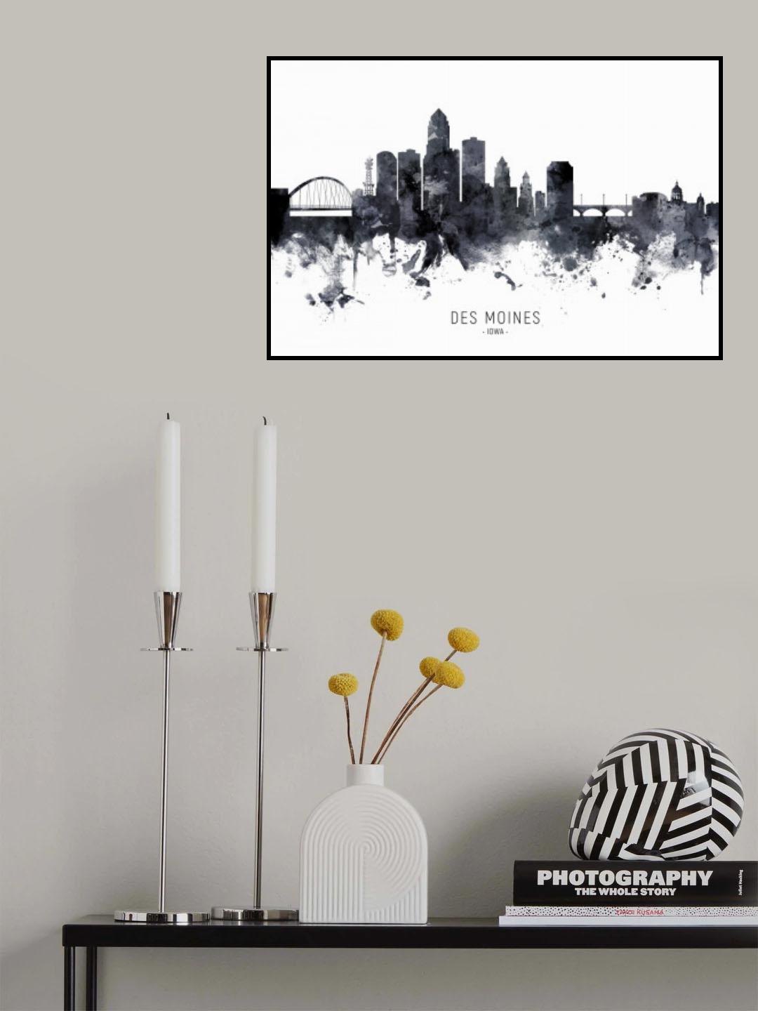 Des Moines Iowa Skyline Poster och Canvastavla