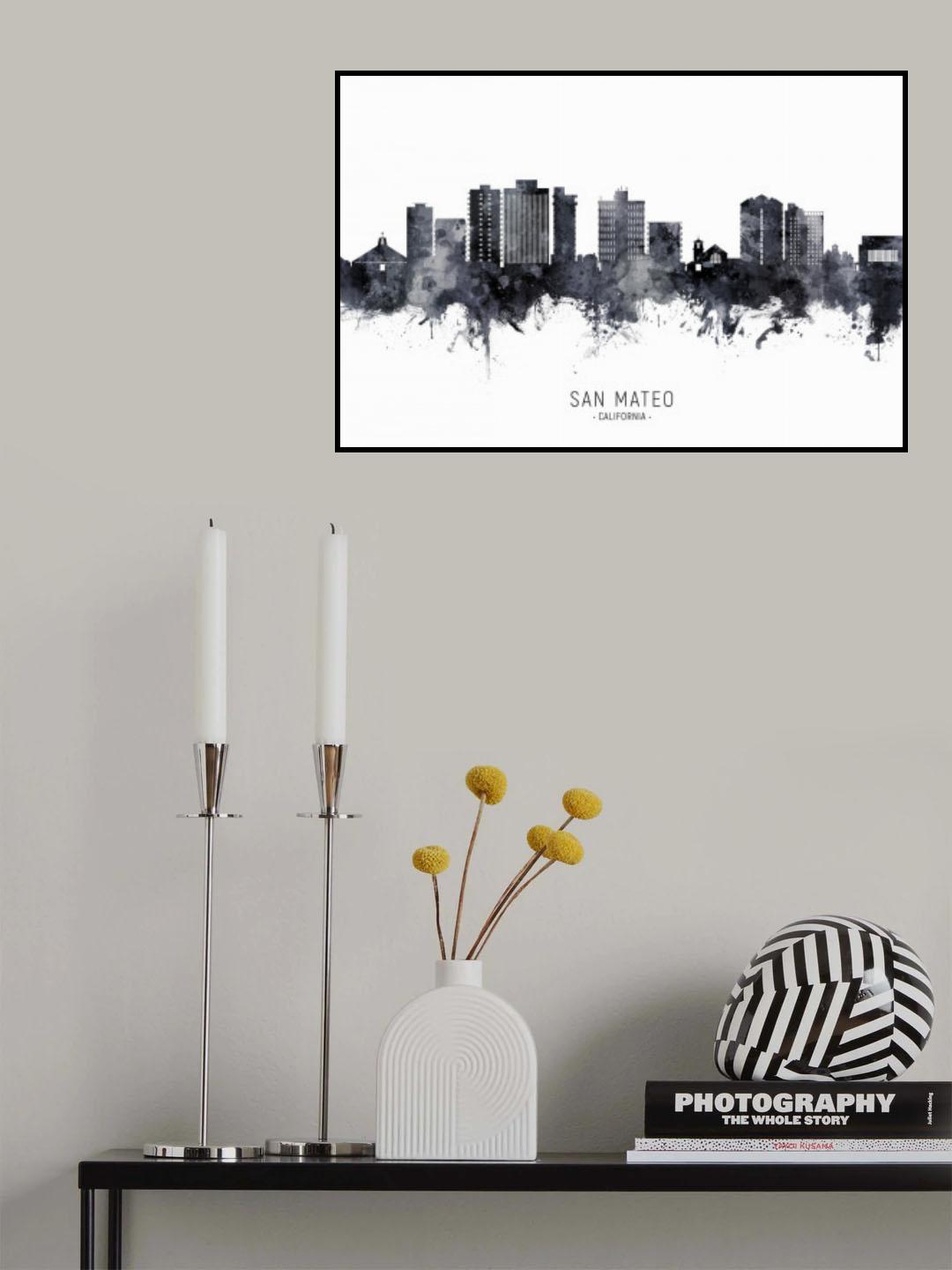 San Mateo California Skyline Poster och Canvastavla