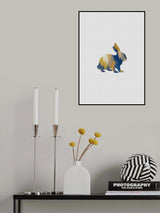 Blue & Yellow Rabbit Poster och Canvastavla