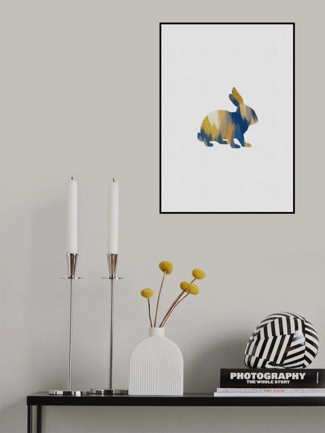 Blue & Yellow Rabbit Poster och Canvastavla