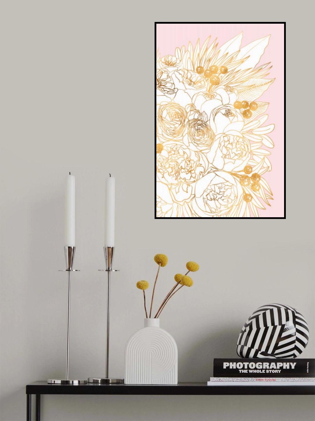 Rekha floral art pair (right) Poster och Canvastavla