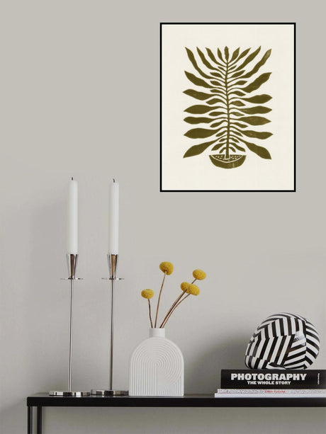 ne Hundred-Leaved Plant #22 / Lino Print Poster och Canvastavla