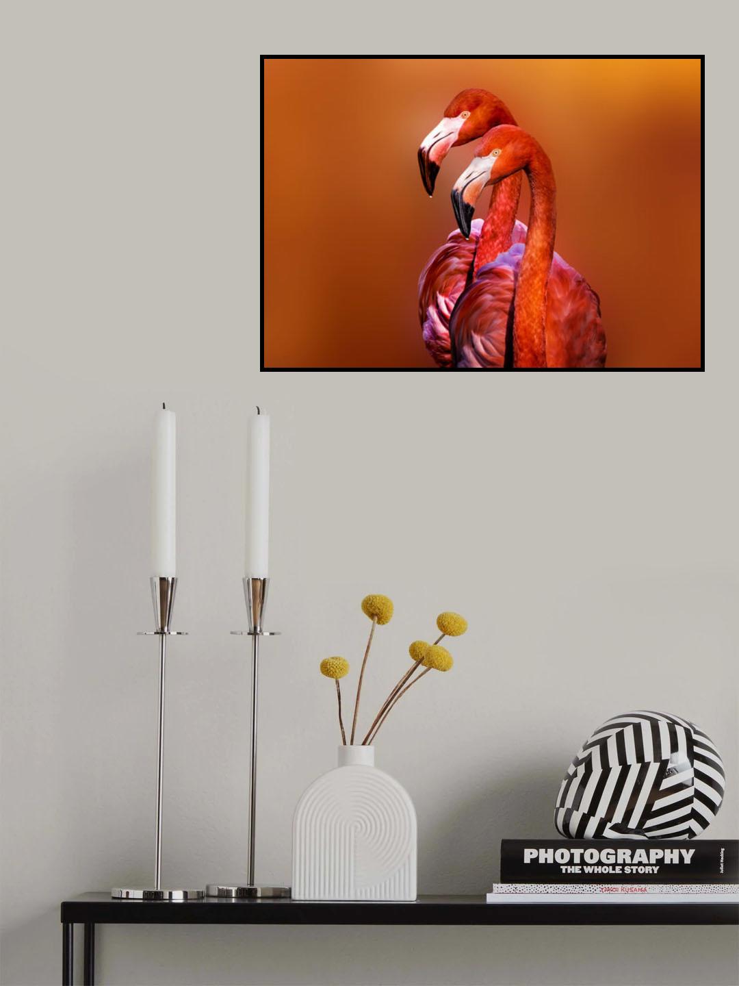 Flamingo Portrait Poster och Canvastavla