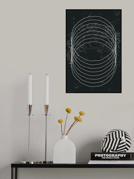 Black and White Circles Poster och Canvastavla