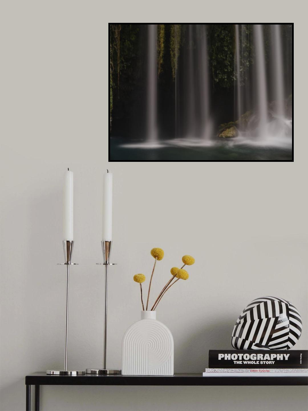 beautiful waterfall in the mountain Poster och Canvastavla