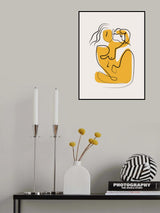 Line Art Nude Blowing Hair Poster och Canvastavla