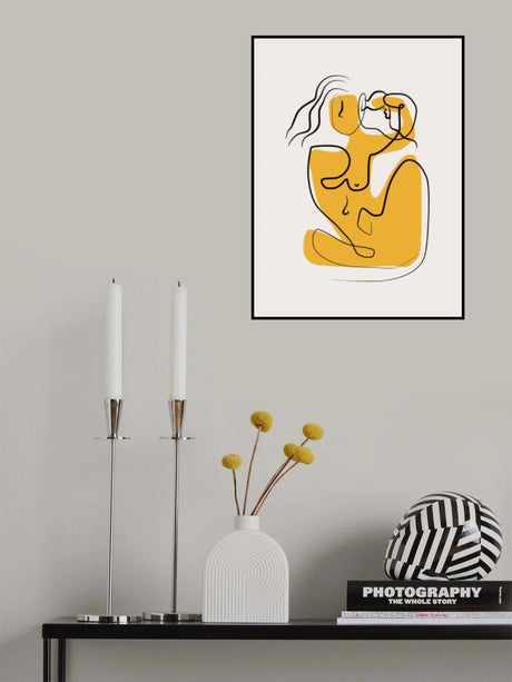 Line Art Nude Blowing Hair Poster och Canvastavla