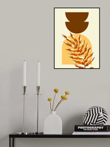 Mid Century Geometrical With Plant Poster och Canvastavla