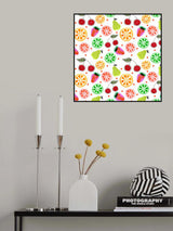 Green Orange Red Fruit Bowl Poster och Canvastavla