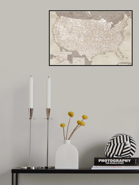 Highly detailed map of the United States, Gentry Poster och Canvastavla