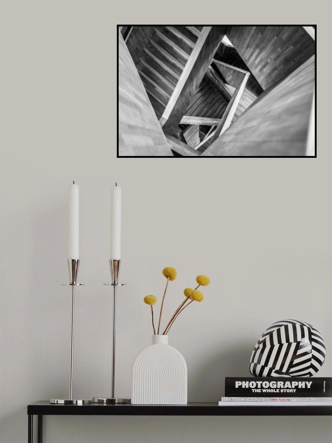 Stairs like Escher Poster och Canvastavla
