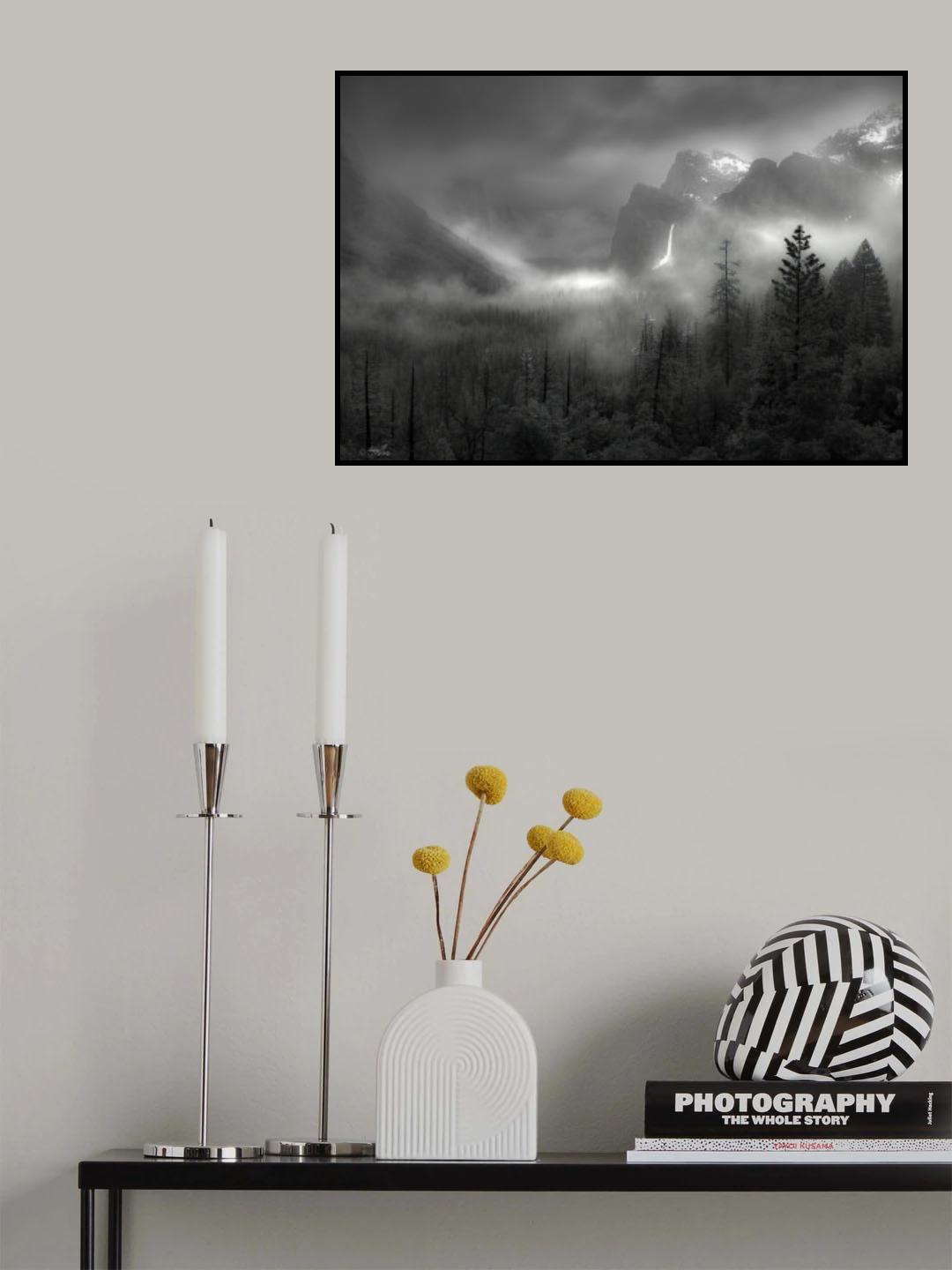 Foggy Yosemite Valley Poster och Canvastavla