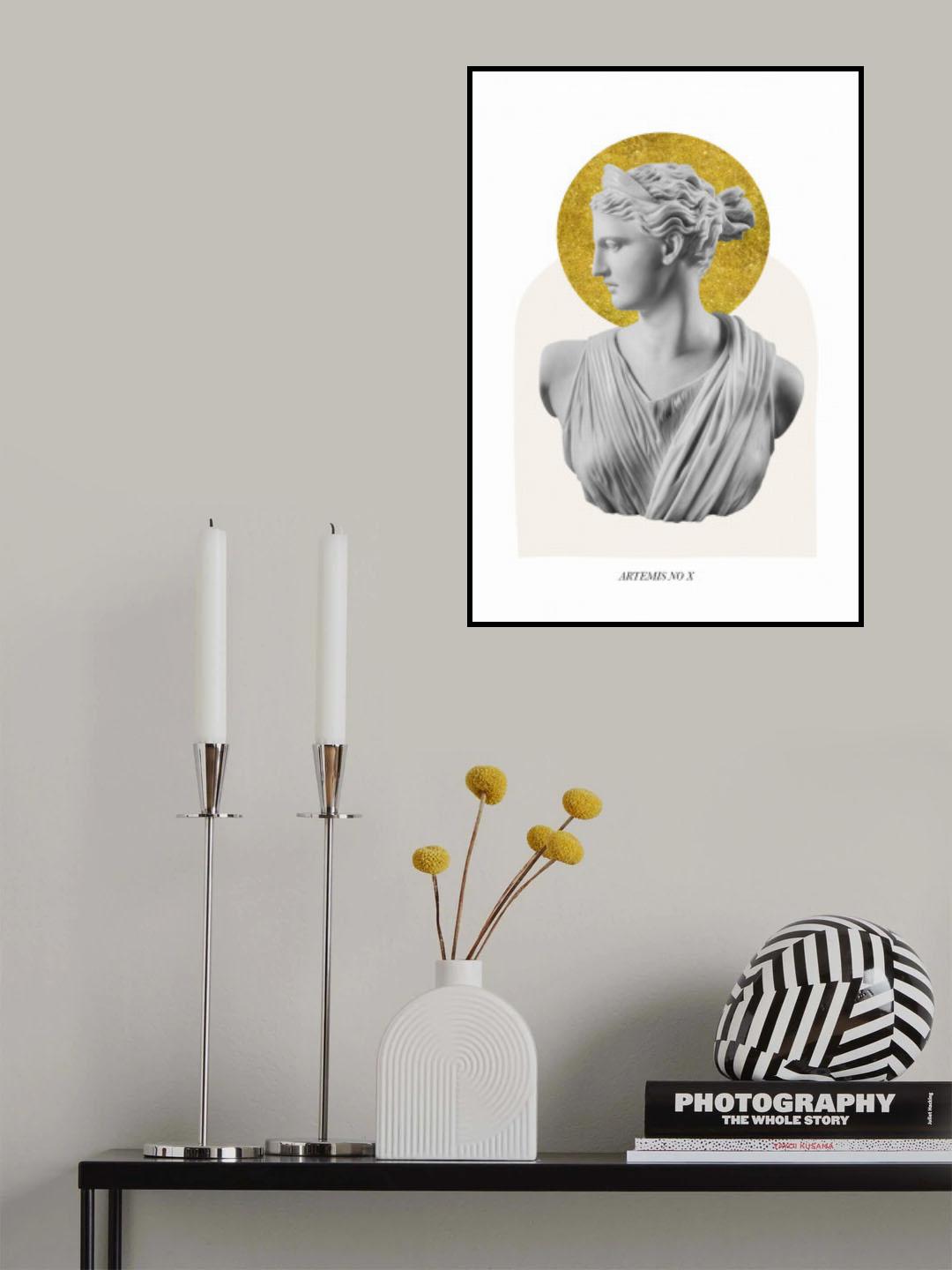 Gold Artemis Goddess Poster och Canvastavla
