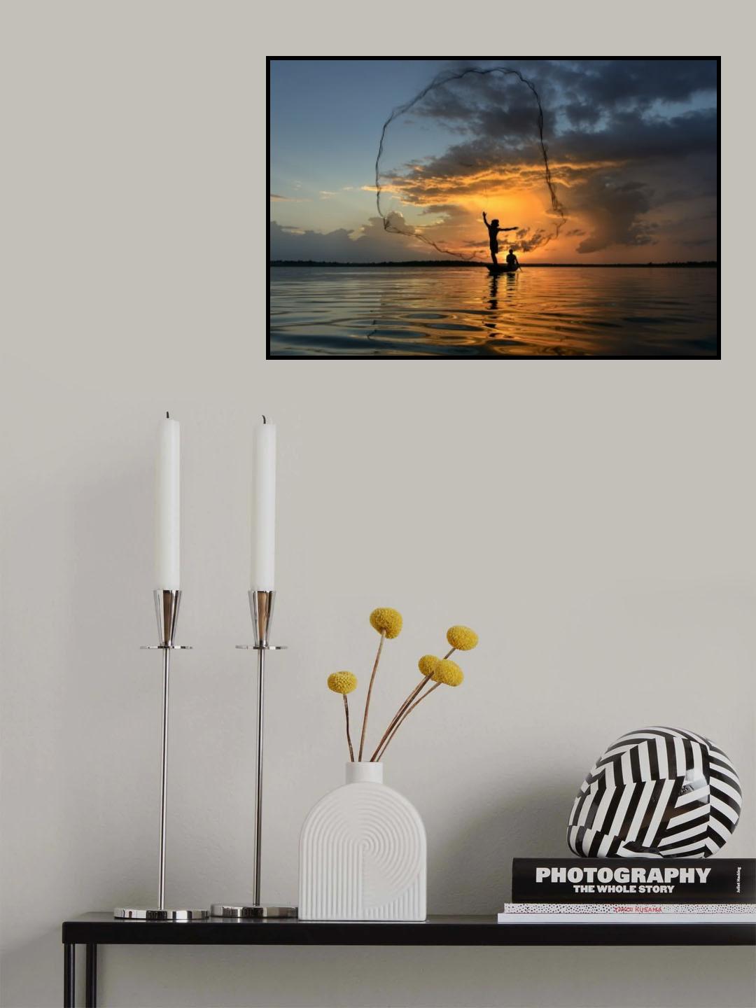 nets in sunset Poster och Canvastavla