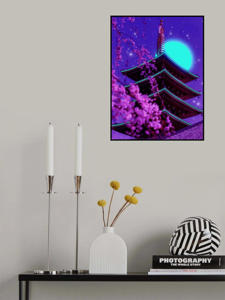 Neon Temple Poster och Canvastavla