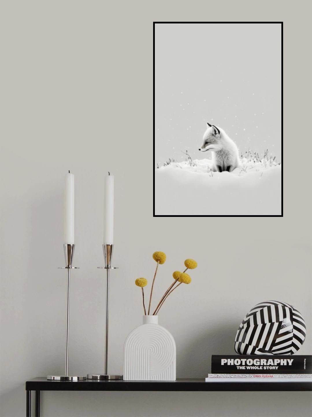 Snow Fox Poster och Canvastavla