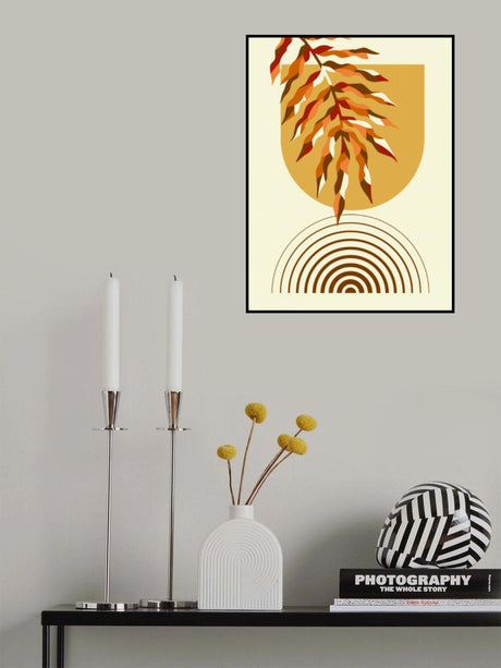 Mid Century Geometrical With Palm Poster och Canvastavla
