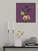 Spring Flower Bonnet On Deer Poster och Canvastavla