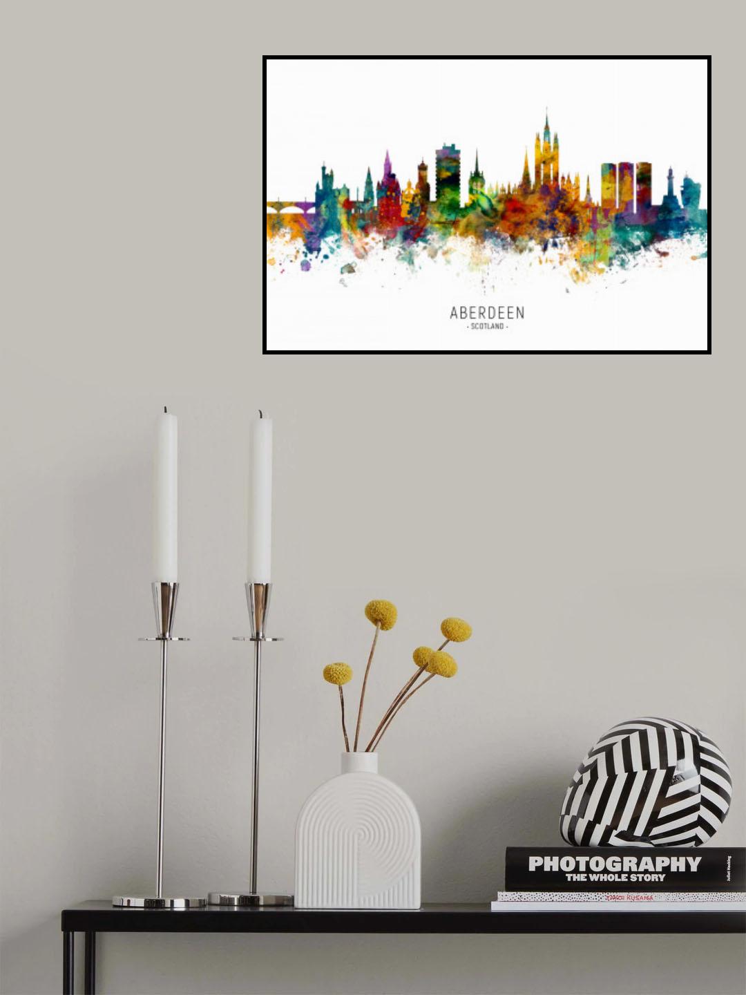 Aberdeen Scotland Skyline Poster och Canvastavla