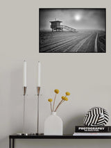 Fog on the beach - Santa Monica, California Poster och Canvastavla