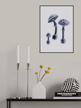 Amanita Muscaria  White Backgound Purple Poster och Canvastavla