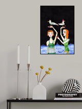 Best Friends Swimming with birds Poster och Canvastavla