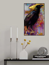 Raven with Pink and Gold Poster och Canvastavla