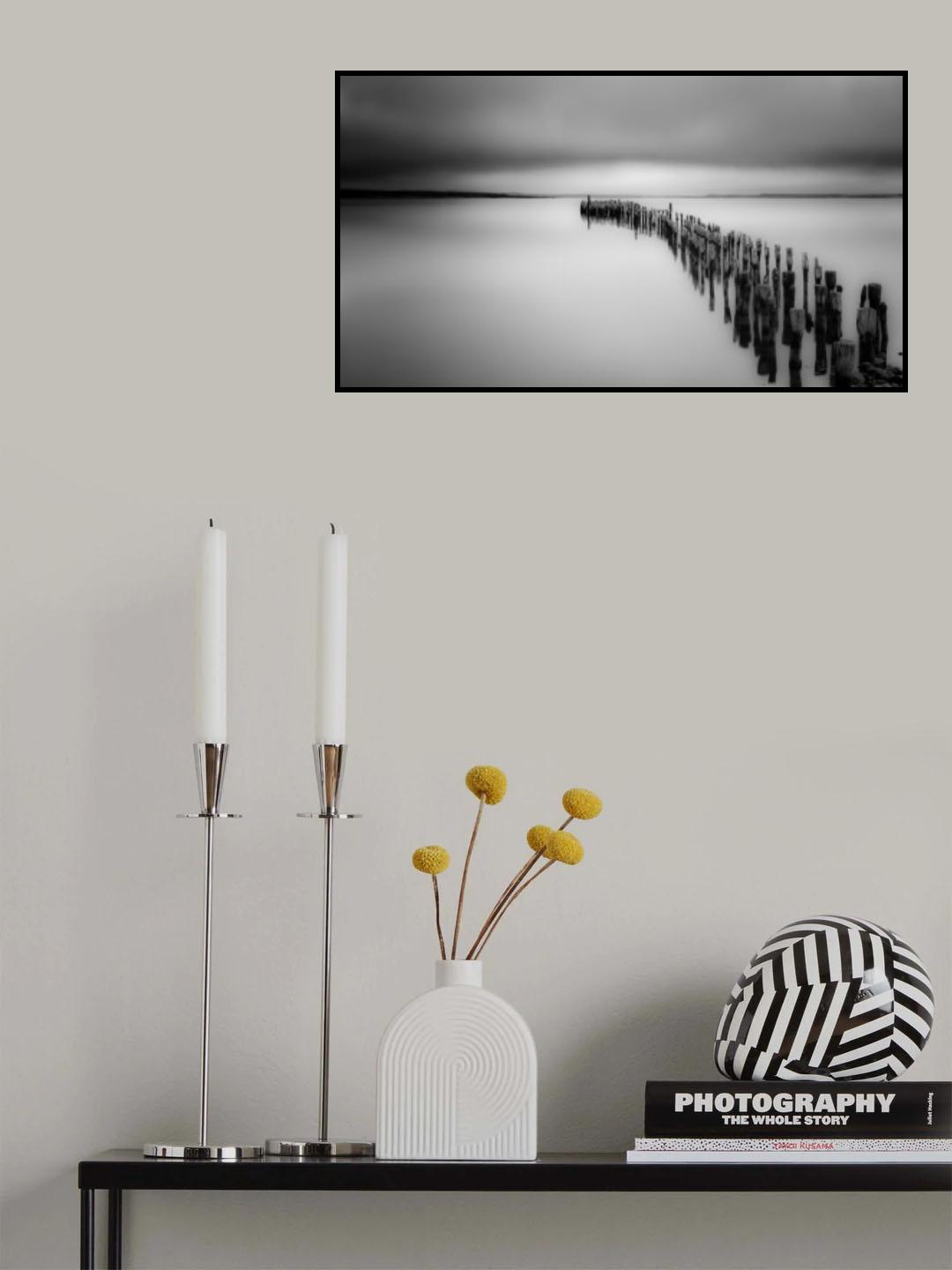 Old Wooden Bridge Piles Poster och Canvastavla
