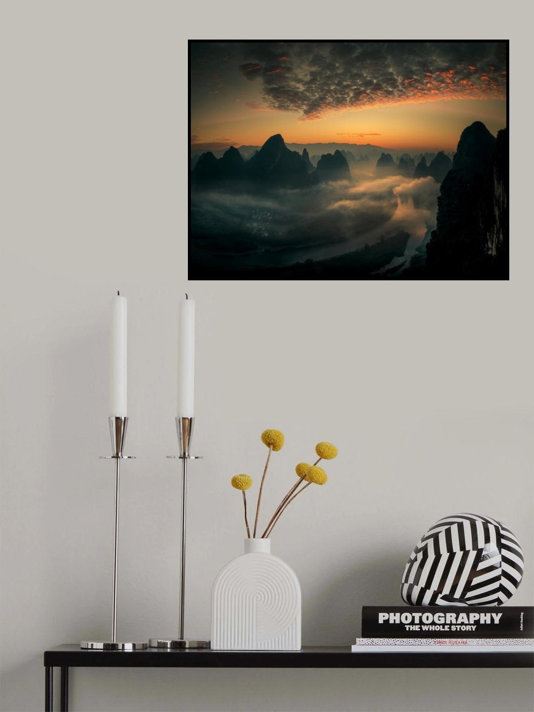 Sunrise on the Li River Poster och Canvastavla