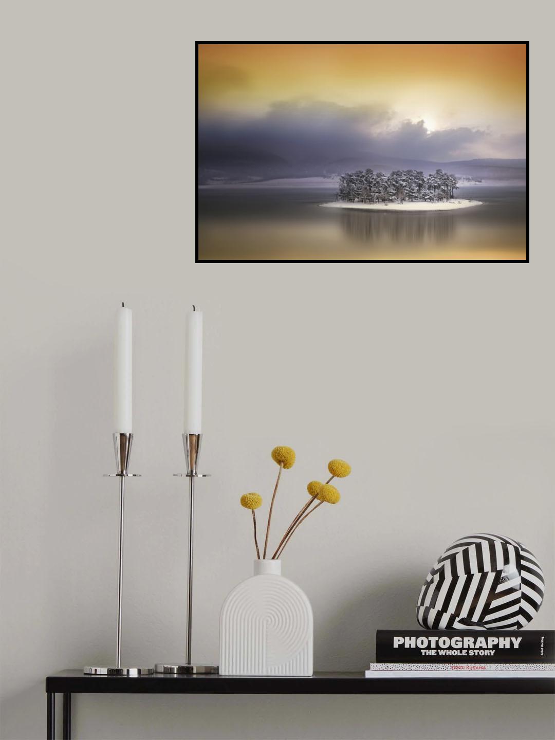 Winter in Batak Dam Poster och Canvastavla