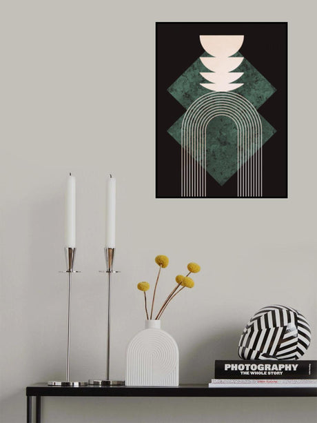 Aquamarine Gem In Black Poster och Canvastavla