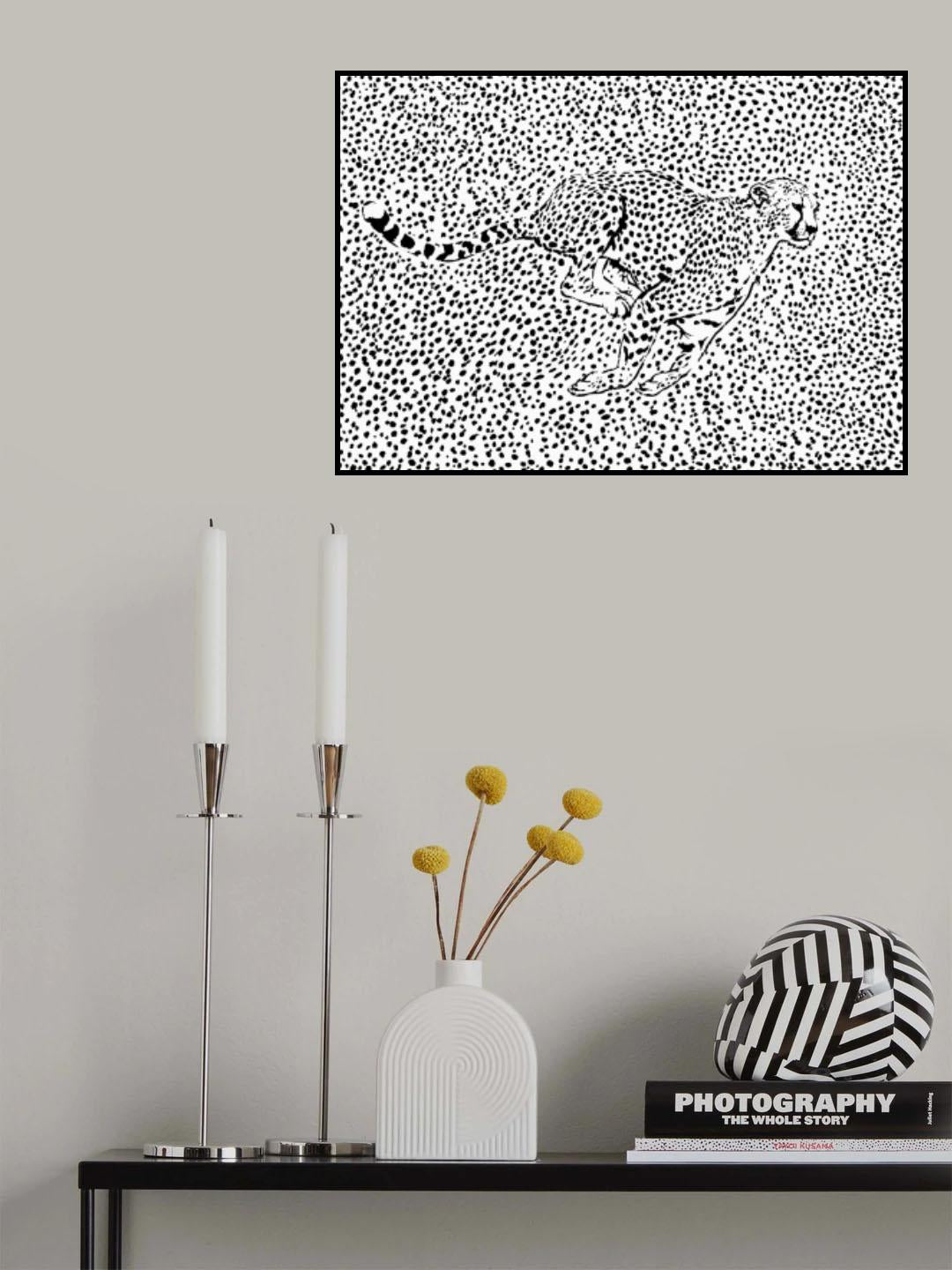 Cheetah Full Sprint Poster och Canvastavla
